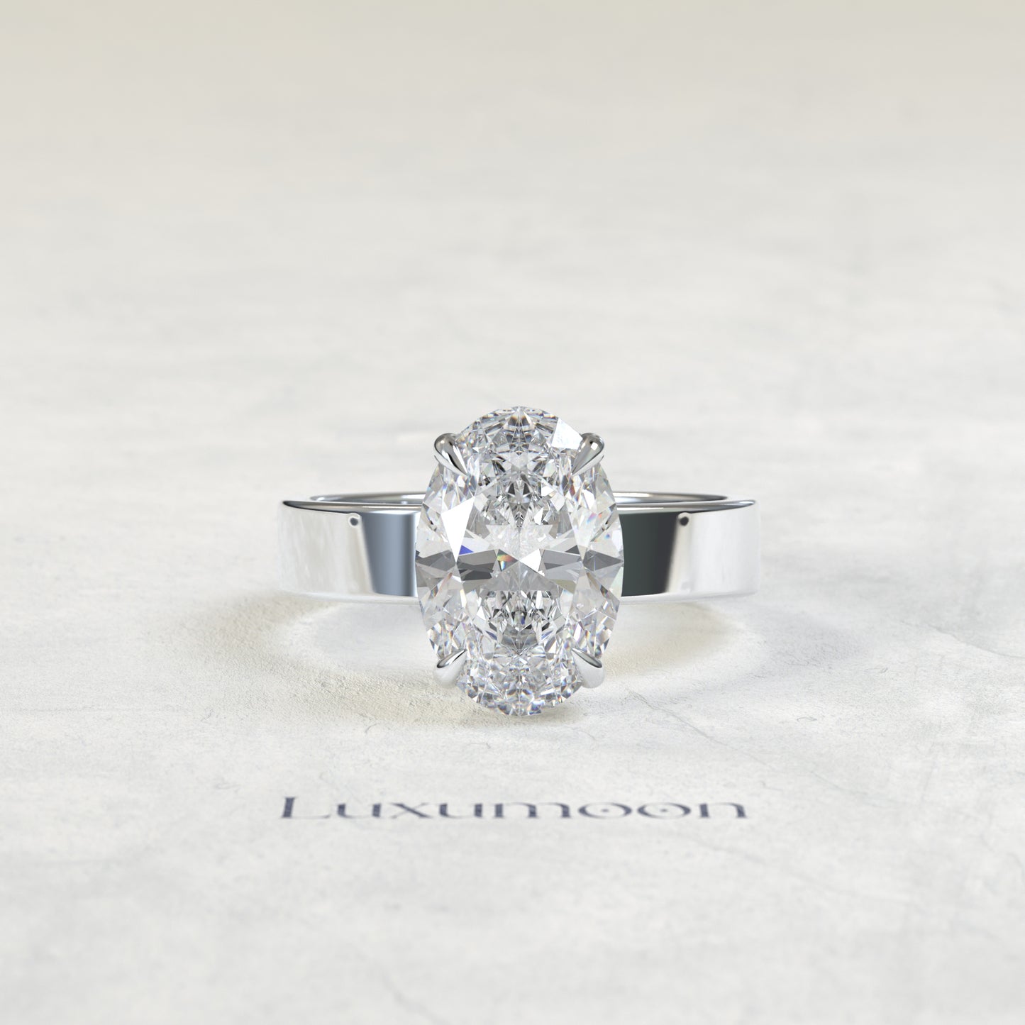 The Oravelle – 4 CT Oval Diamond Cigar Band Solitaire Ring