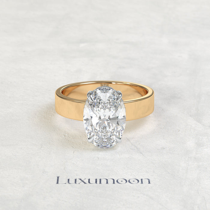 The Oravelle – 4 CT Oval Diamond Cigar Band Solitaire Ring