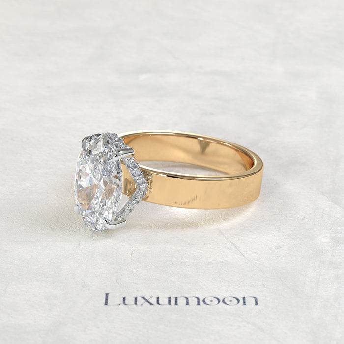 The Oravelle – 4 CT Oval Diamond Cigar Band Solitaire Ring