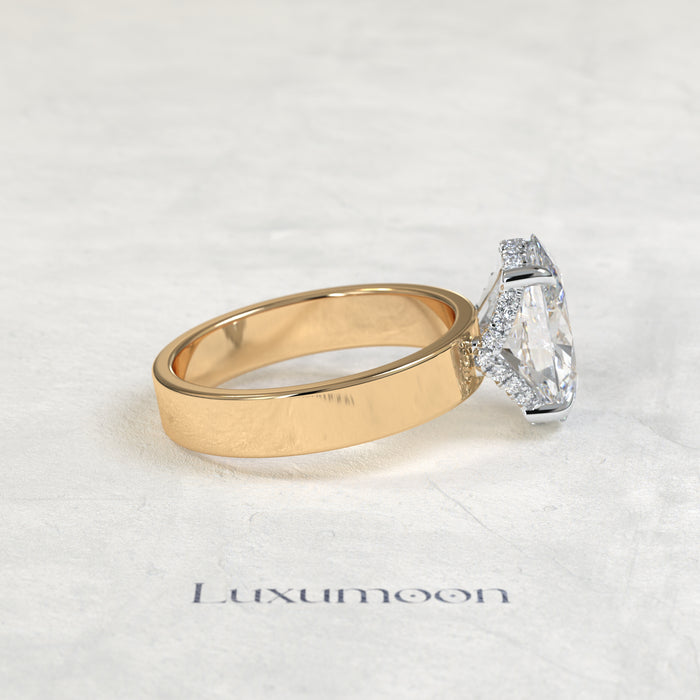 The Oravelle – 4 CT Oval Diamond Cigar Band Solitaire Ring