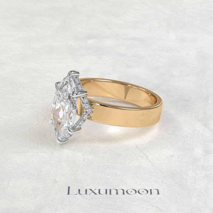 The Joravyn – 4 CT Marquise Diamond Cigar Band Solitaire Ring