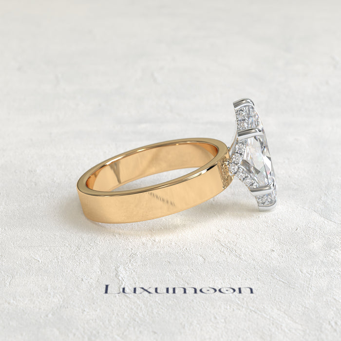 The Joravyn – 4 CT Marquise Diamond Cigar Band Solitaire Ring