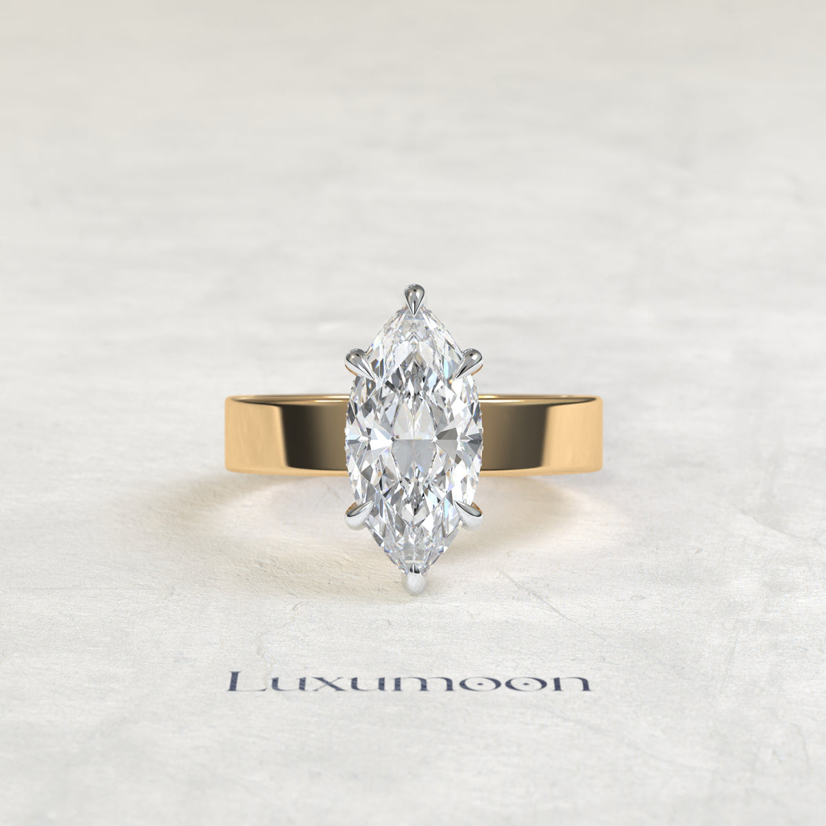The Joravyn – 4 CT Marquise Diamond Cigar Band Solitaire Ring