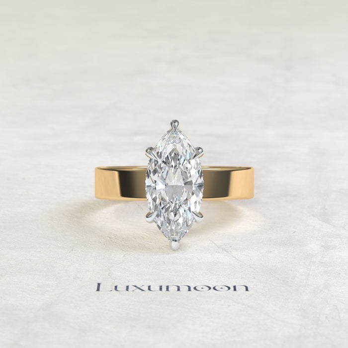 The Joravyn – 4 CT Marquise Diamond Cigar Band Solitaire Ring