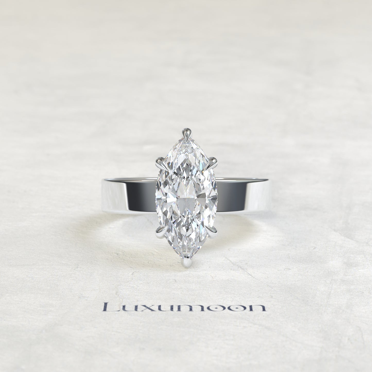 The Joravyn – 4 CT Marquise Diamond Cigar Band Solitaire Ring