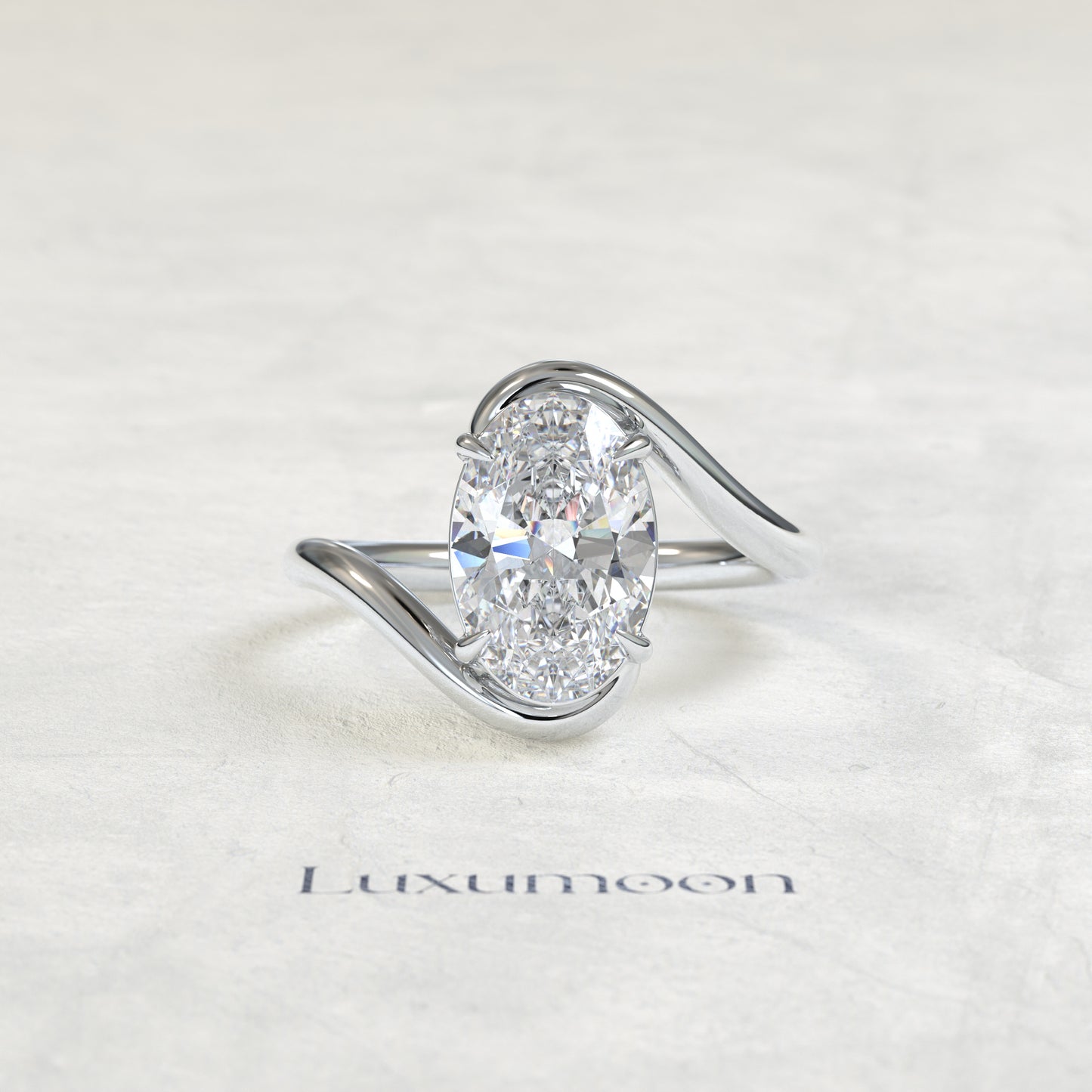 The Ivelora – 2 CT Oval Bypass Solitaire Diamond Ring