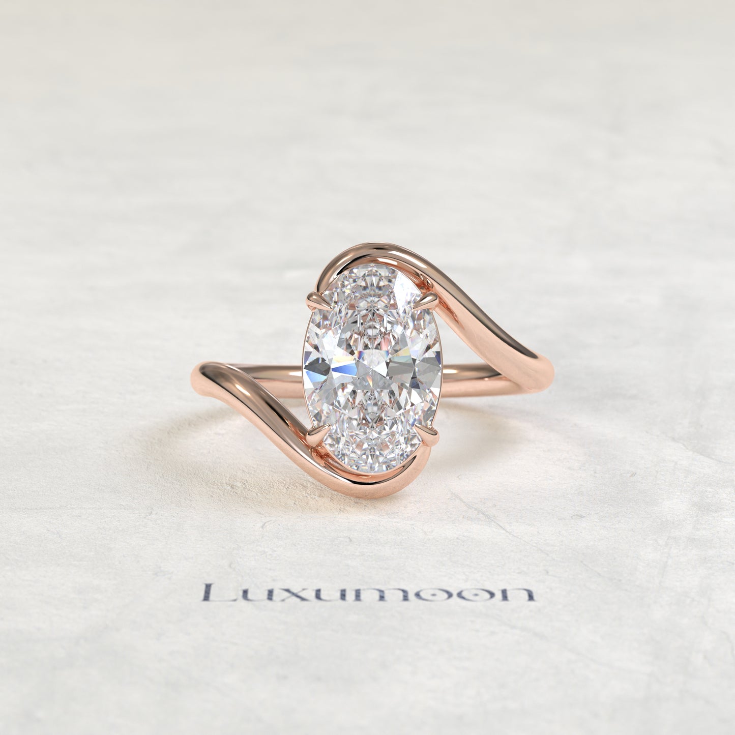 The Ivelora – 2 CT Oval Bypass Solitaire Diamond Ring