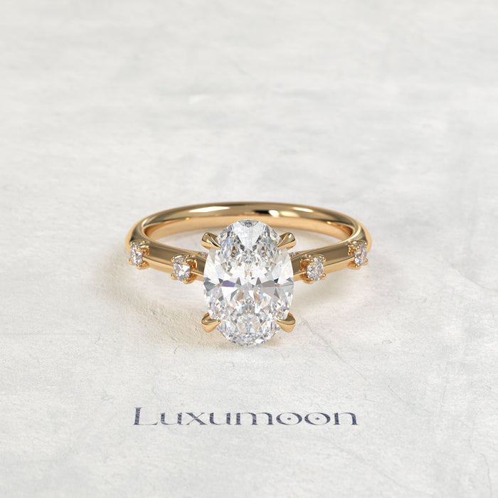 The Ilarisse – 1.5 CT Oval Pave Solitaire Diamond Ring