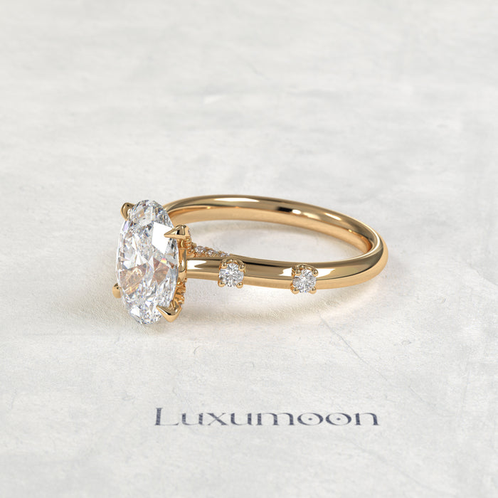 The Ilarisse – 1.5 CT Oval Pave Solitaire Diamond Ring