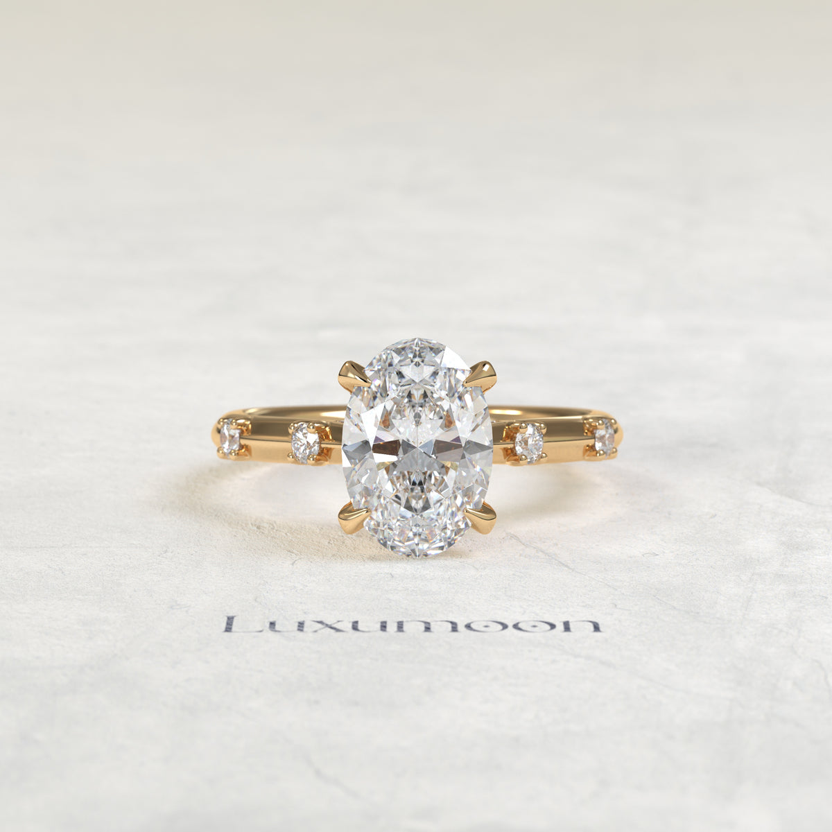 The Ilarisse – 1.5 CT Oval Pave Solitaire Diamond Ring