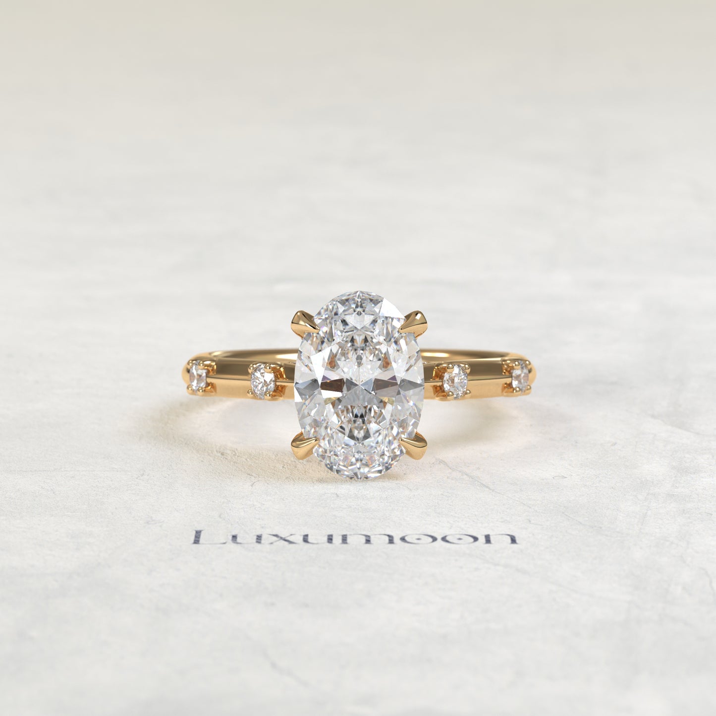 The Ilarisse – 1.5 CT Oval Pave Solitaire Diamond Ring