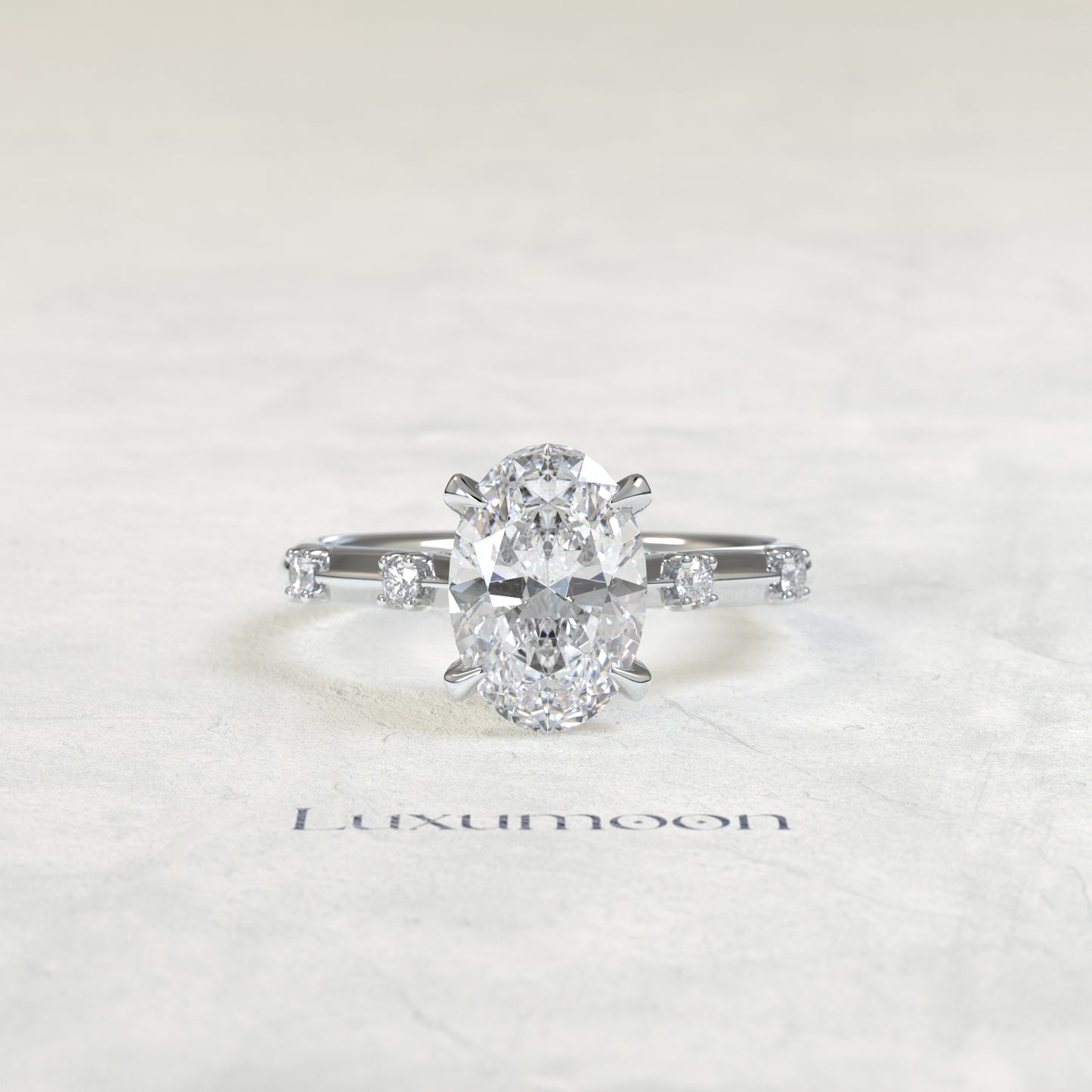 The Ilarisse – 1.5 CT Oval Pave Solitaire Diamond Ring