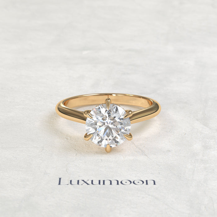 Bague solitaire Aurélisse – 3 carats, sertie d'un halo et d'un pavé cachés.