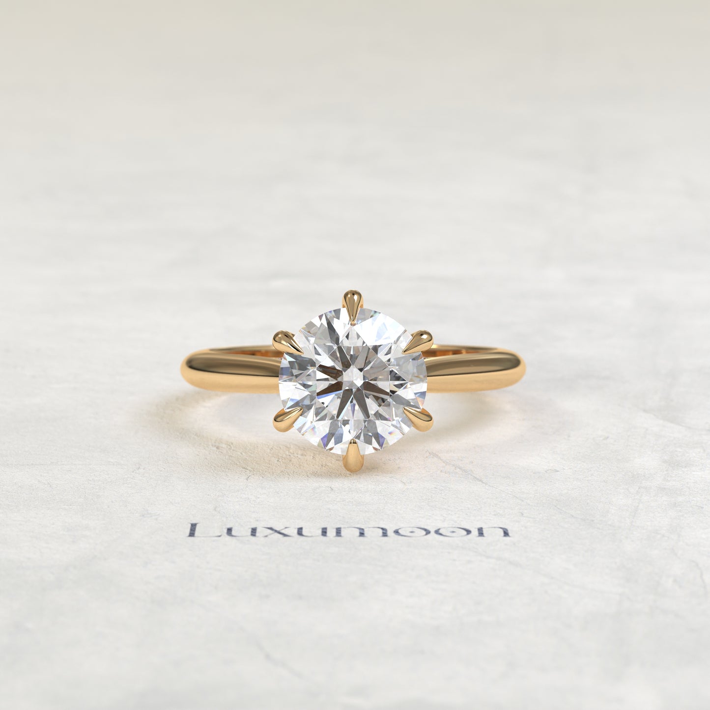 Bague solitaire Aurélisse – 3 carats, sertie d'un halo et d'un pavé cachés.