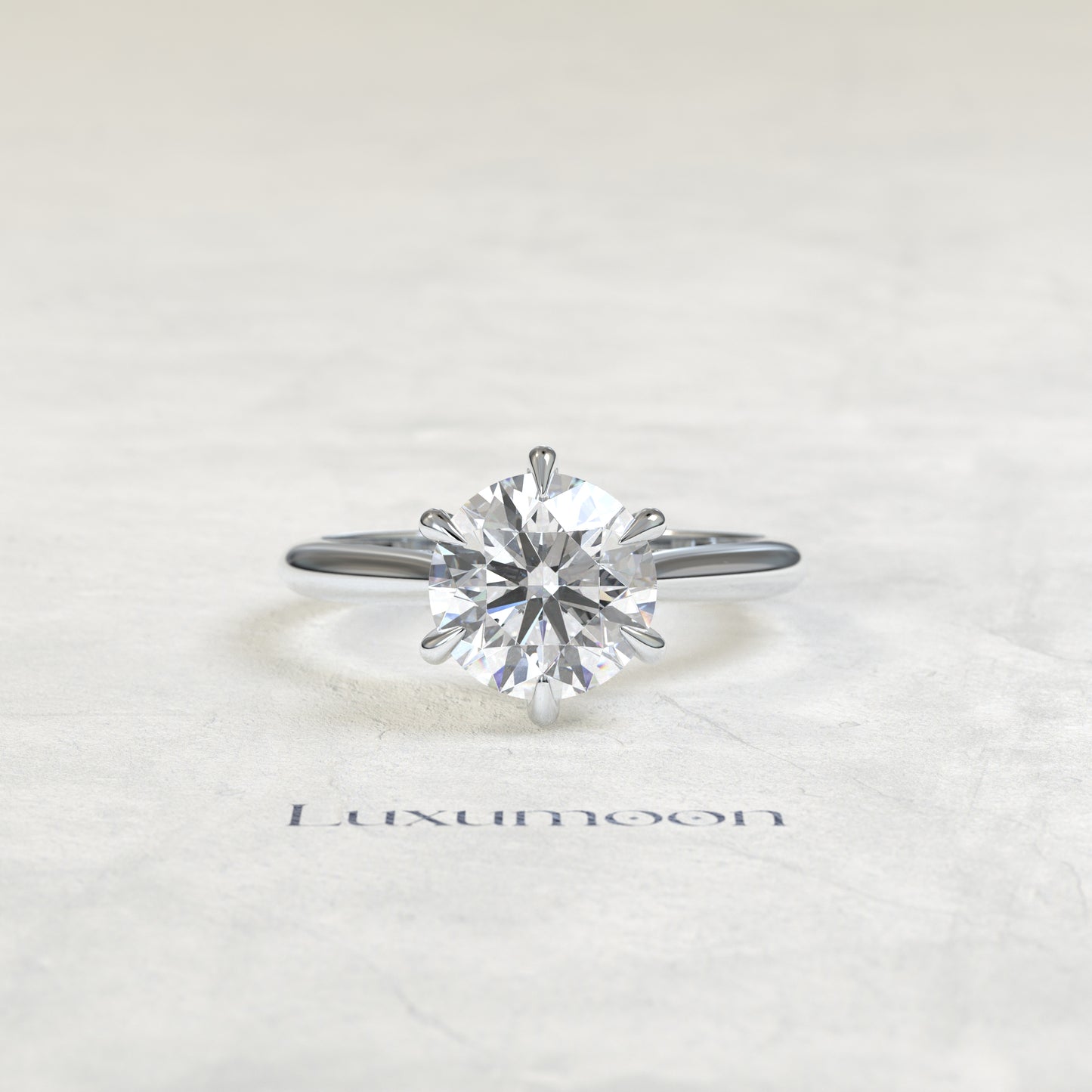 Bague solitaire Aurélisse – 3 carats, sertie d'un halo et d'un pavé cachés.