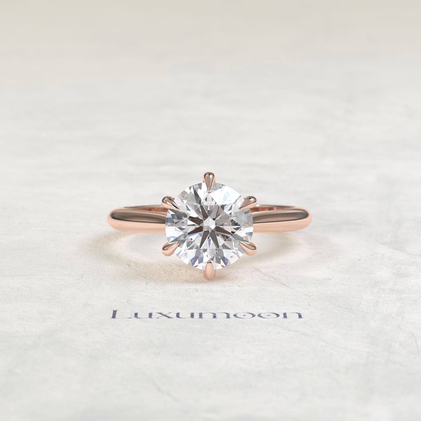 Bague solitaire Aurélisse – 3 carats, sertie d'un halo et d'un pavé cachés.