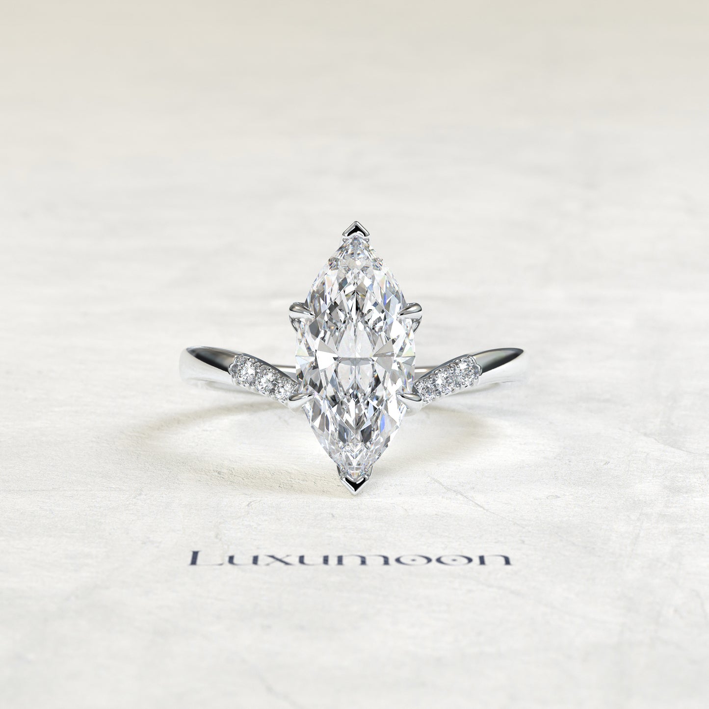 The Primelle – 1.5 CT Marquise Pavé Engagement Ring