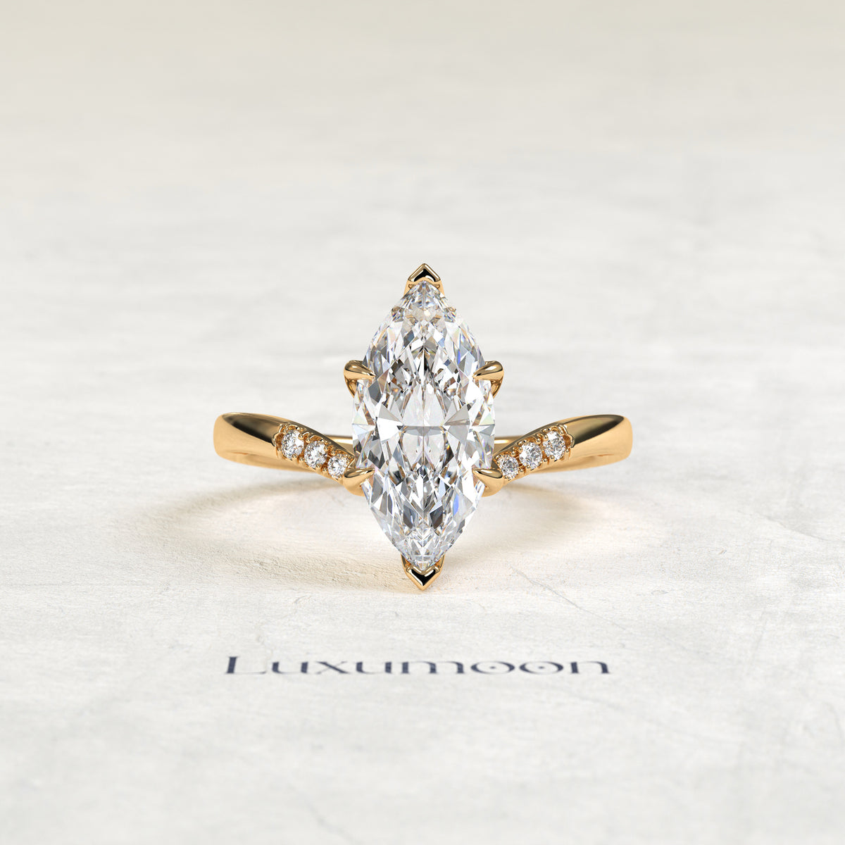 The Primelle – 1.5 CT Marquise Pavé Engagement Ring