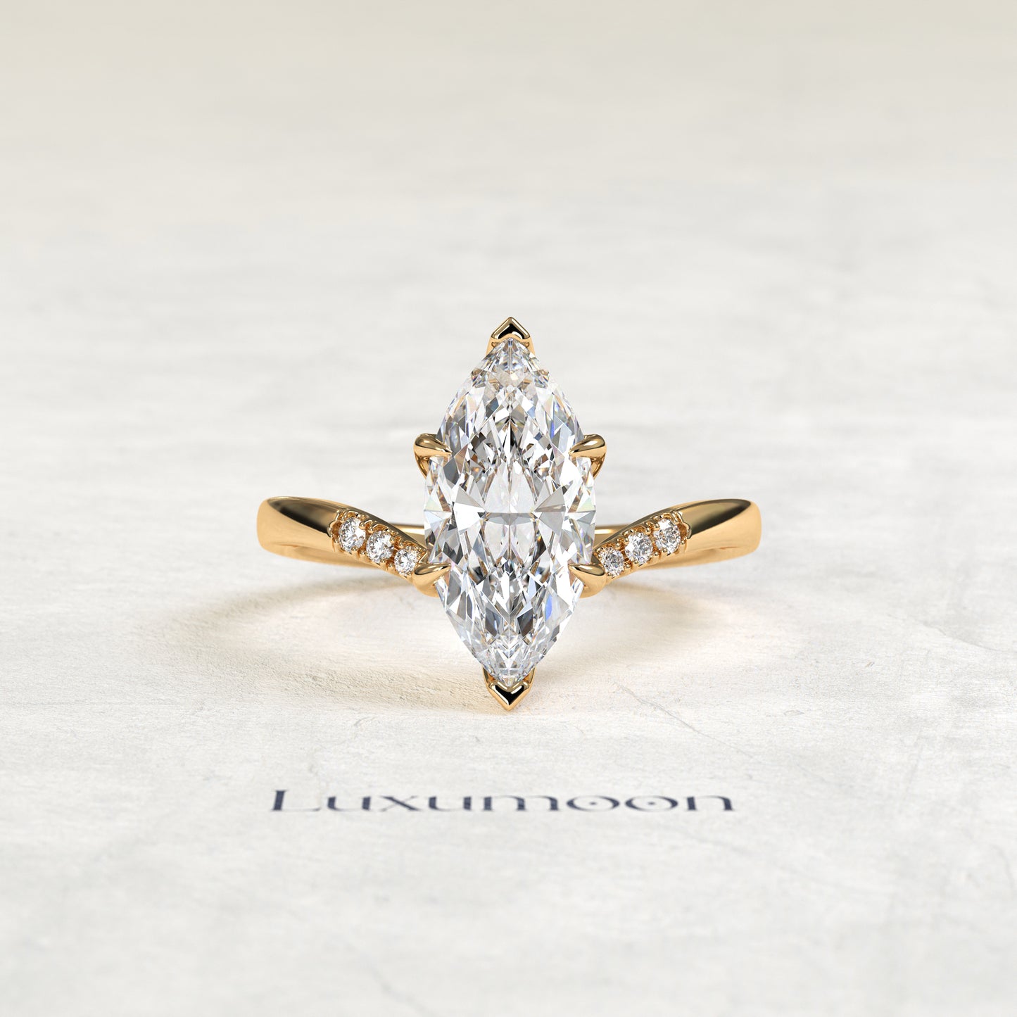 The Primelle – 1.5 CT Marquise Pavé Engagement Ring