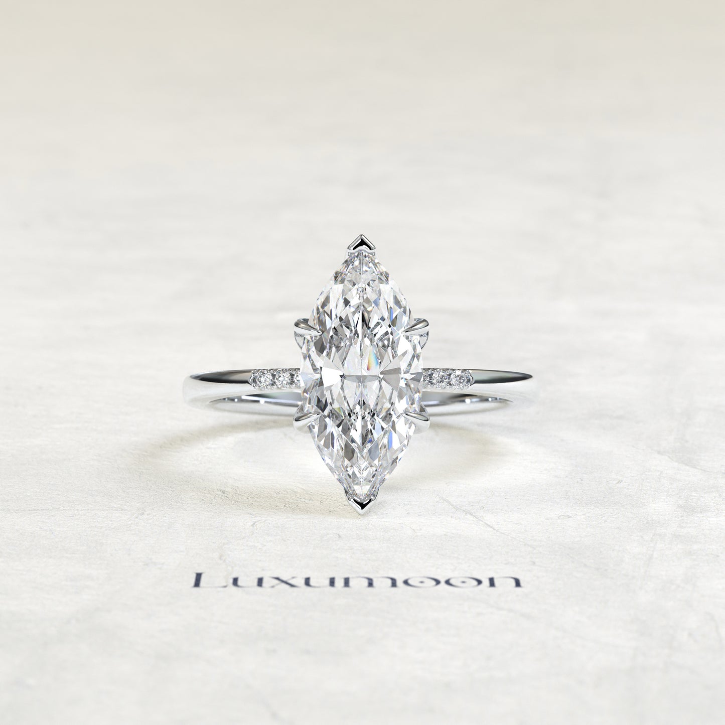 The Kaloria – 2.5 CT Marquise Diamond Pave Engagement Ring