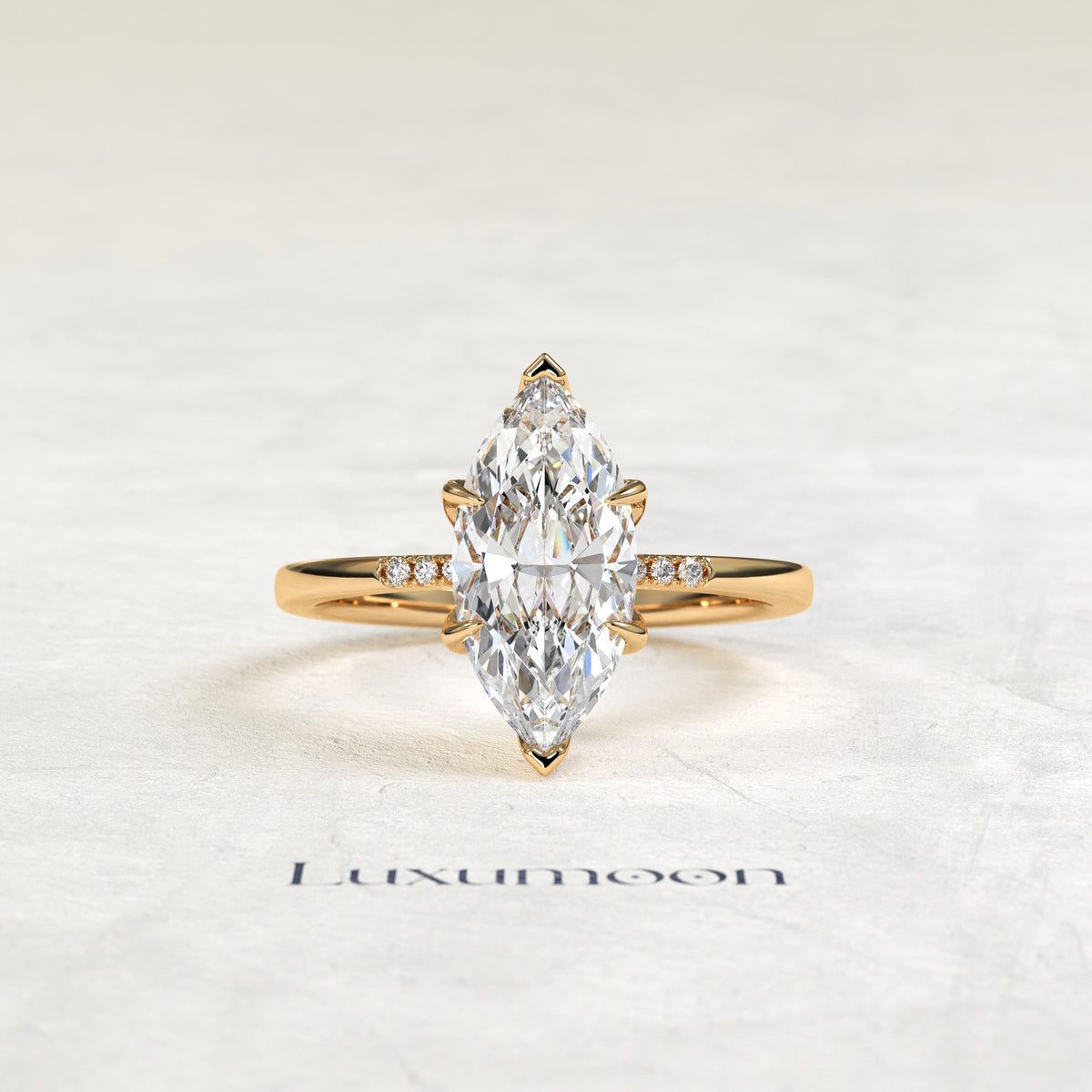 The Kaloria – 2.5 CT Marquise Diamond Pave Engagement Ring