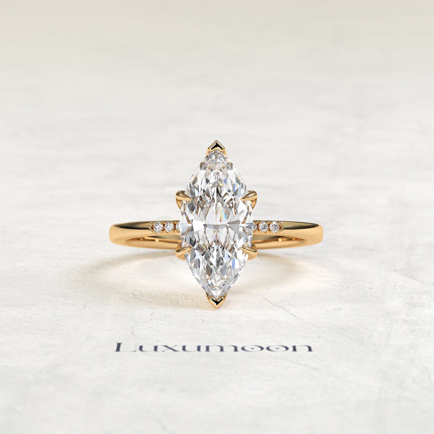 The Kaloria – 2.5 CT Marquise Diamond Pave Engagement Ring