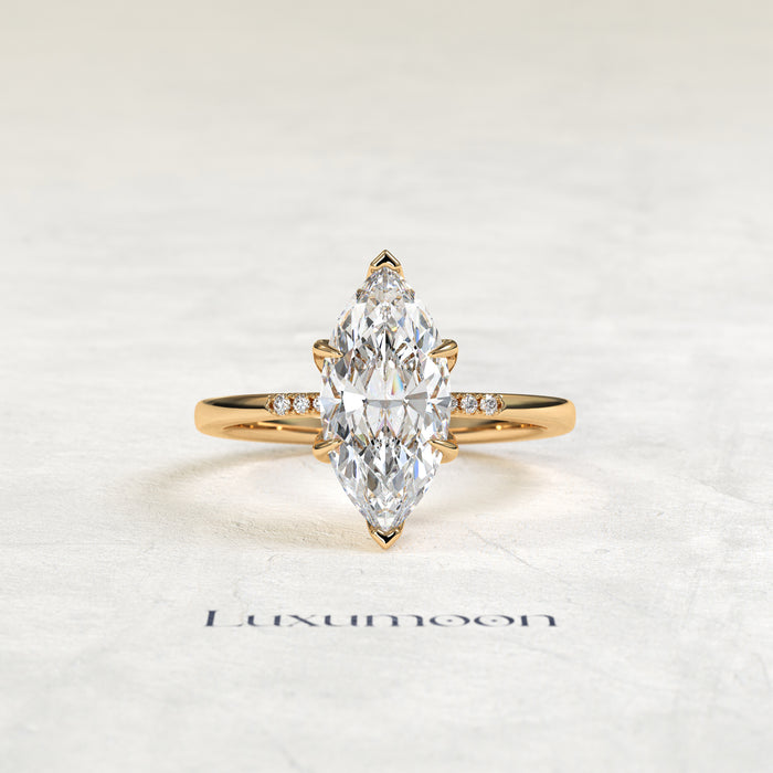The Kaloria – 2.5 CT Marquise Diamond Pave Engagement Ring