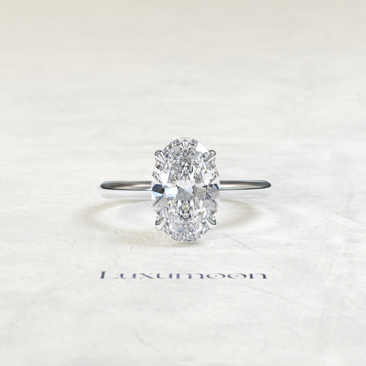 The Bellarose – 3 CT Oval Diamond Hidden Halo Engagement Ring