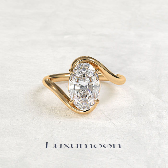 The Quirelle – 2.5 CT Oval Diamond Bypass Engagement Ring