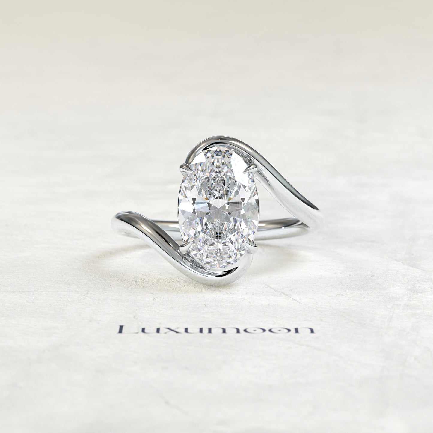 The Quirelle – 2.5 CT Oval Diamond Bypass Engagement Ring