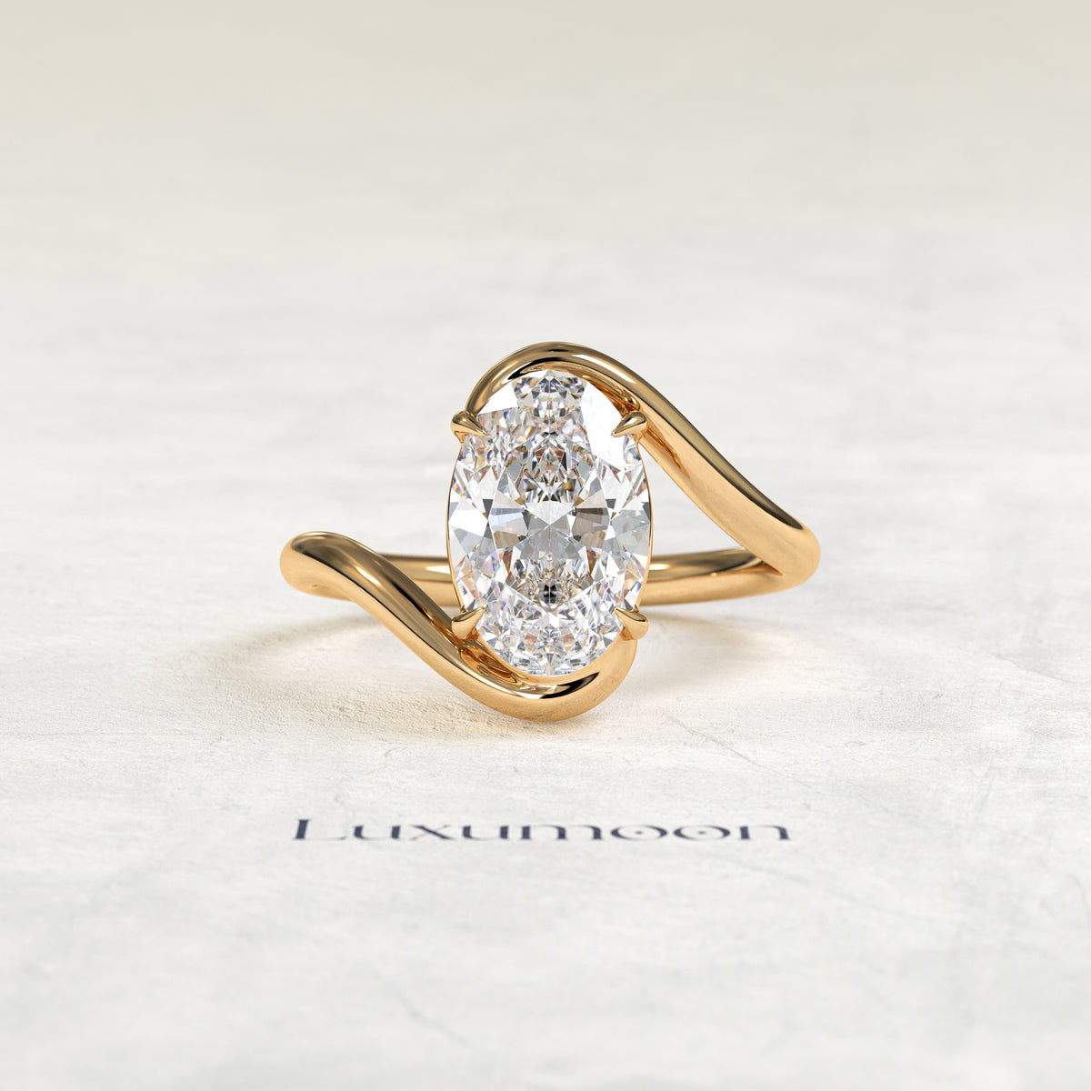 The Quirelle – 2.5 CT Oval Diamond Bypass Engagement Ring