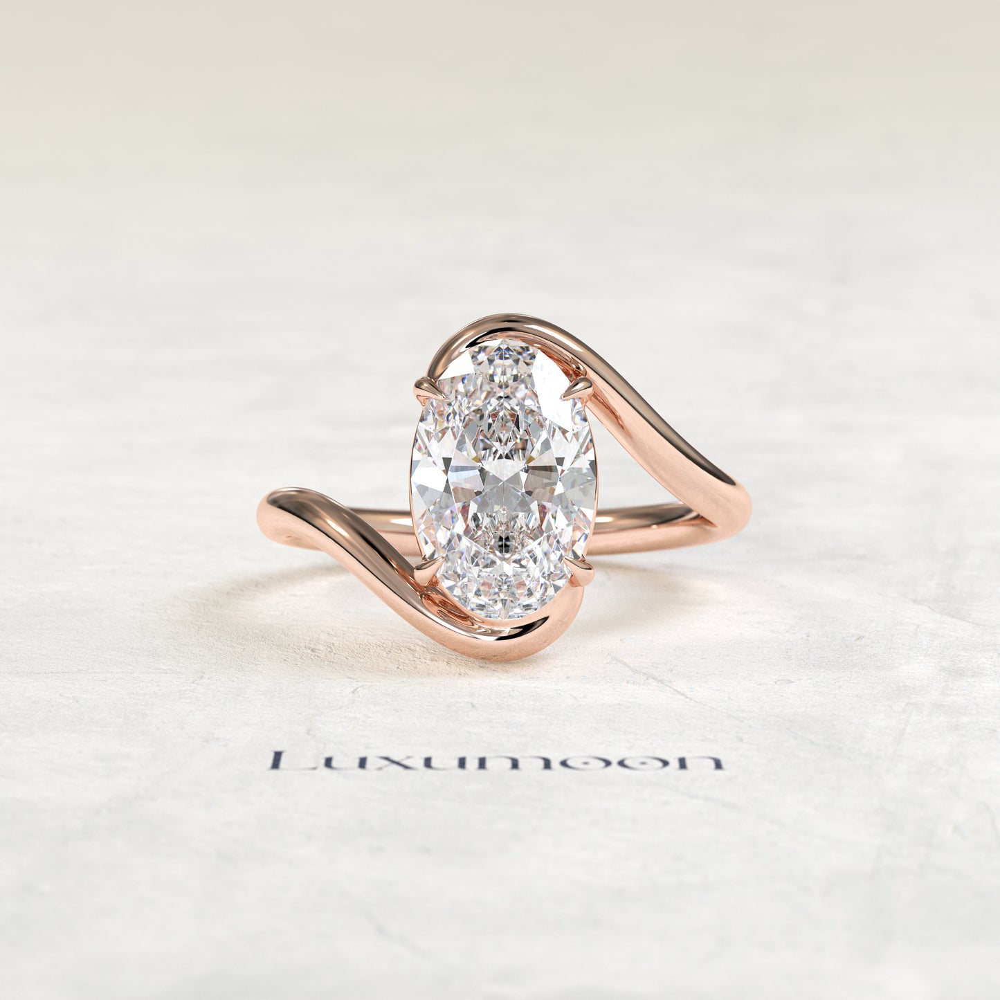 The Quirelle – 2.5 CT Oval Diamond Bypass Engagement Ring