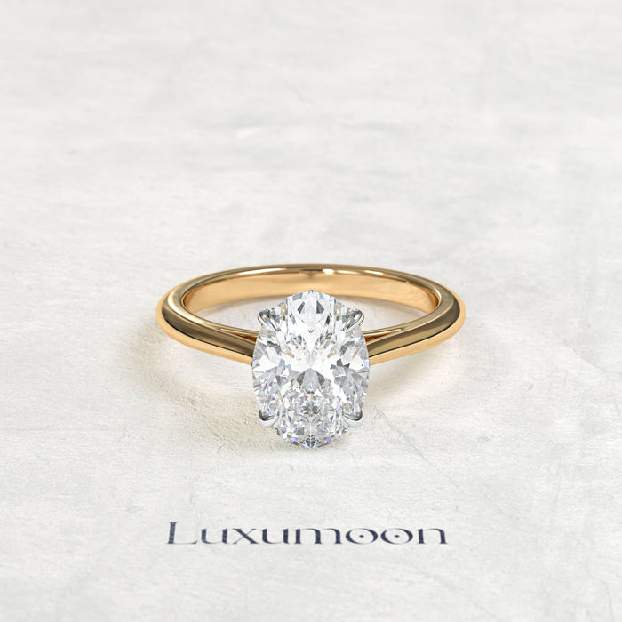 The Rosenth – 2 CT Oval Diamond Two-Tone Solitaire Engagement Ring
