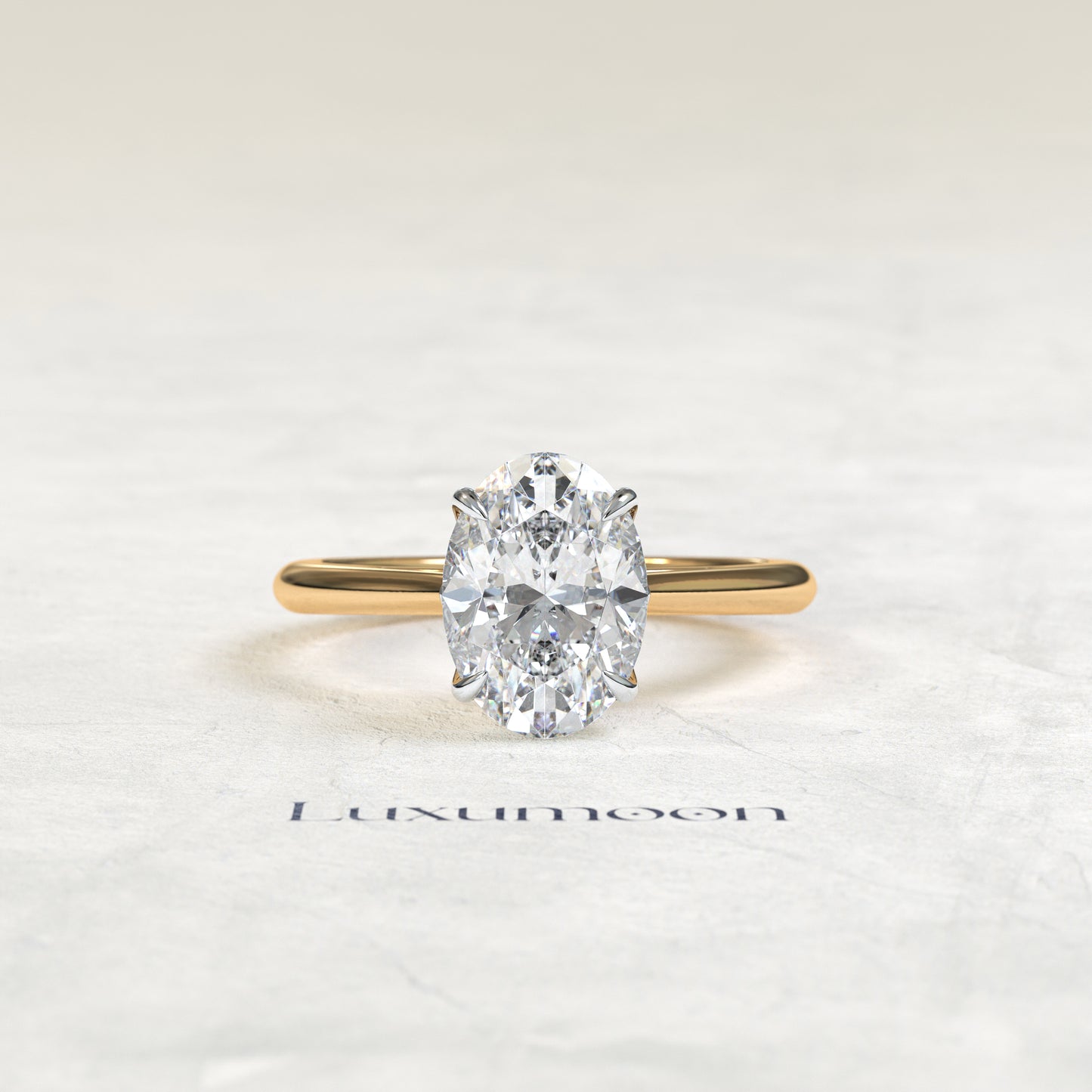 The Rosenth – 2 CT Oval Diamond Two-Tone Solitaire Engagement Ring