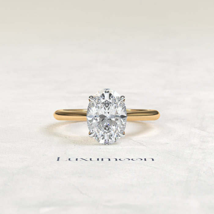 The Rosenth – 2 CT Oval Diamond Two-Tone Solitaire Engagement Ring