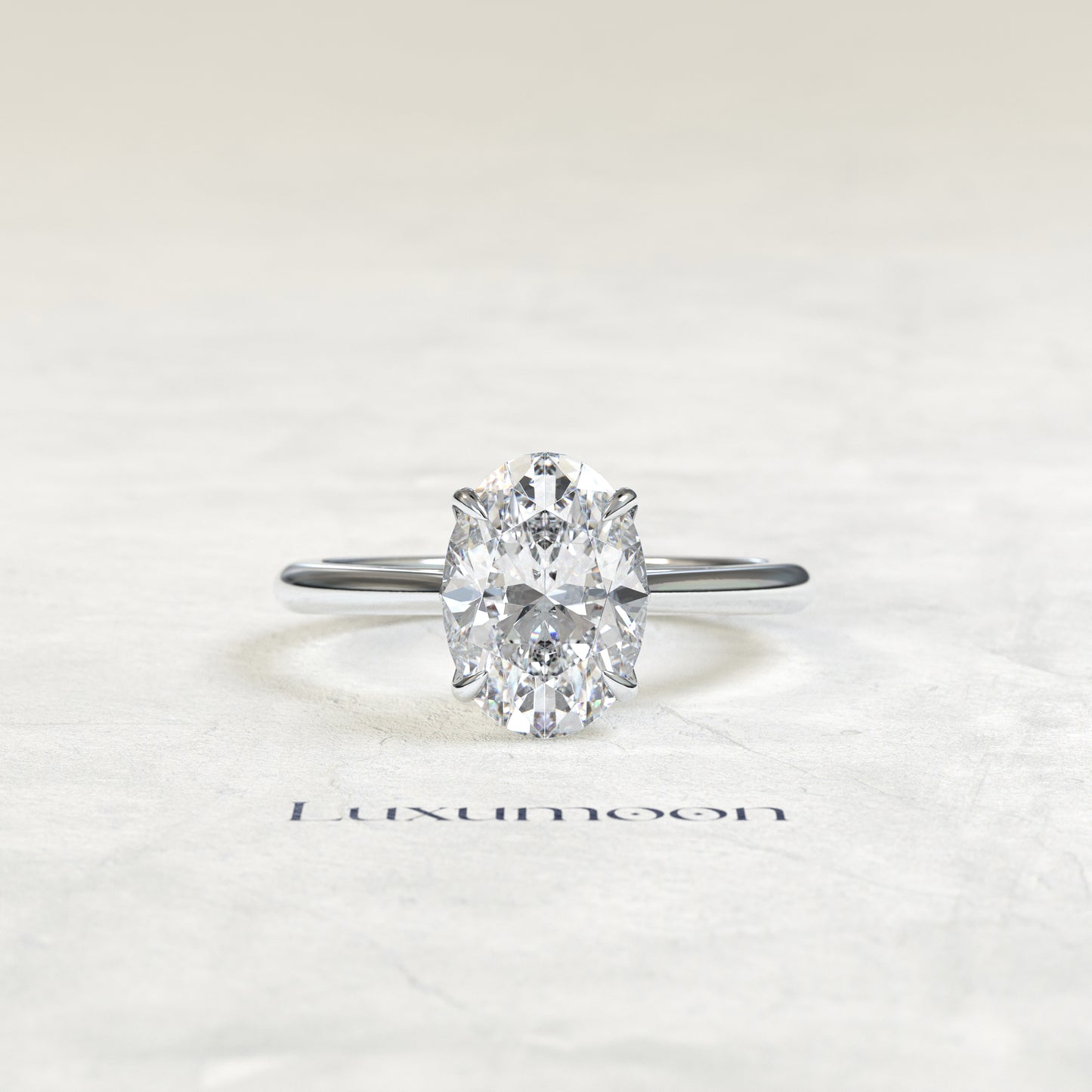 The Rosenth – 2 CT Oval Diamond Two-Tone Solitaire Engagement Ring