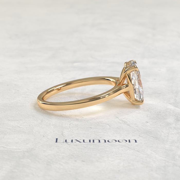Bague de fiançailles solitaire Avenelle – Coussin allongé de 5 carats