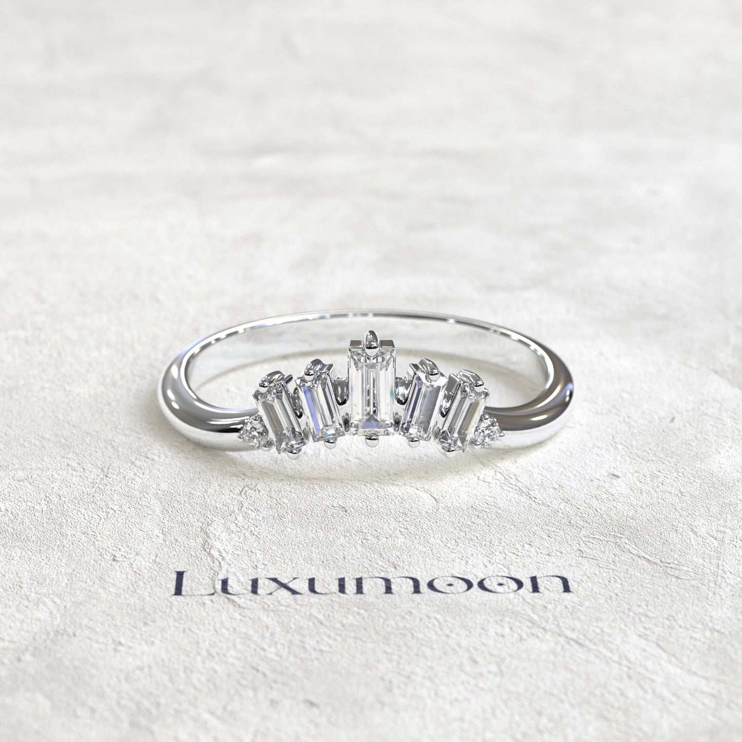 The Isyl – Vertical Baguette Diamond Band