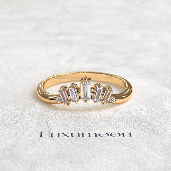 The Isyl – Vertical Baguette Diamond Band