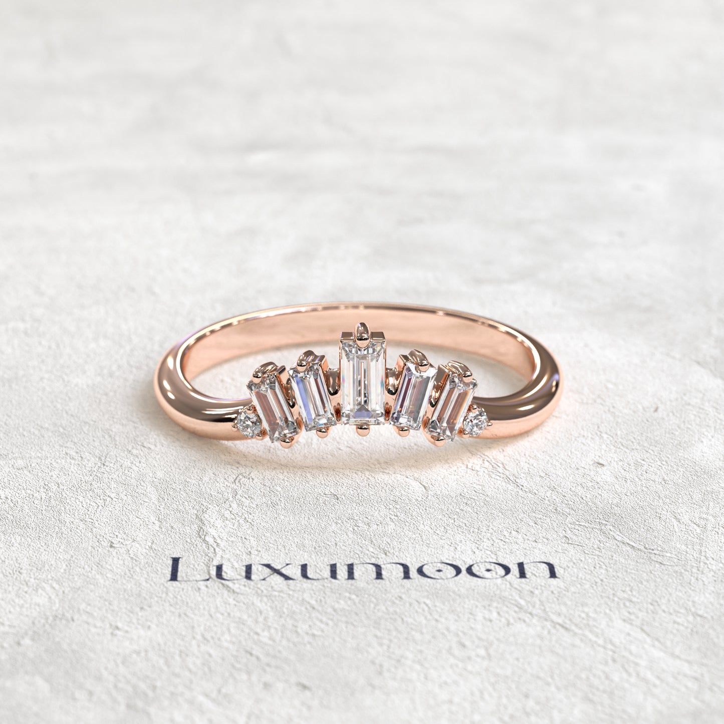 The Isyl – Vertical Baguette Diamond Band
