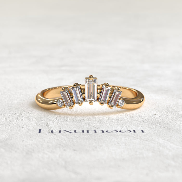 The Isyl – Vertical Baguette Diamond Band