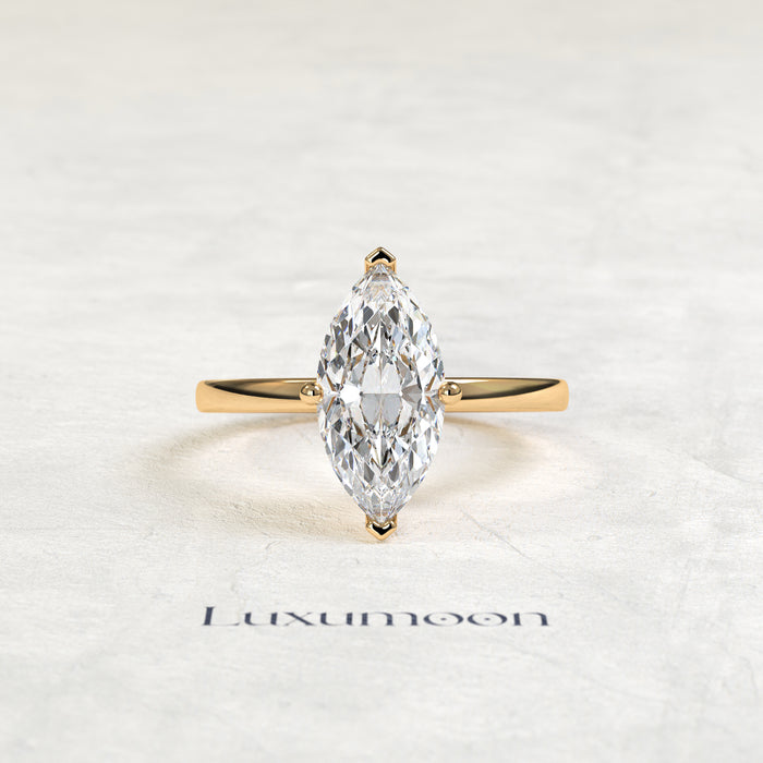 Bague de fiançailles solitaire minimaliste Valora – Diamant marquise de 1 carat