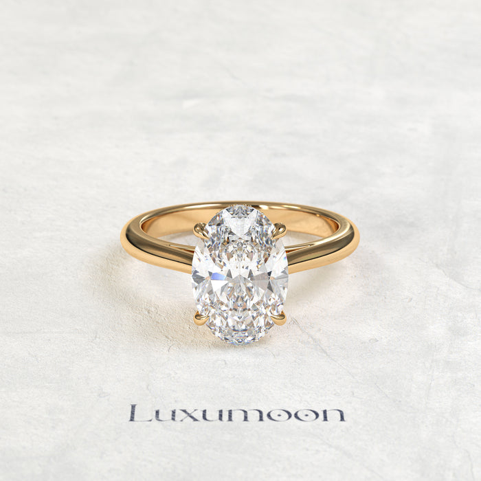 The Galissea – 5 CT Oval Cut Diamond Cathedral Solitaire Engagement Ring