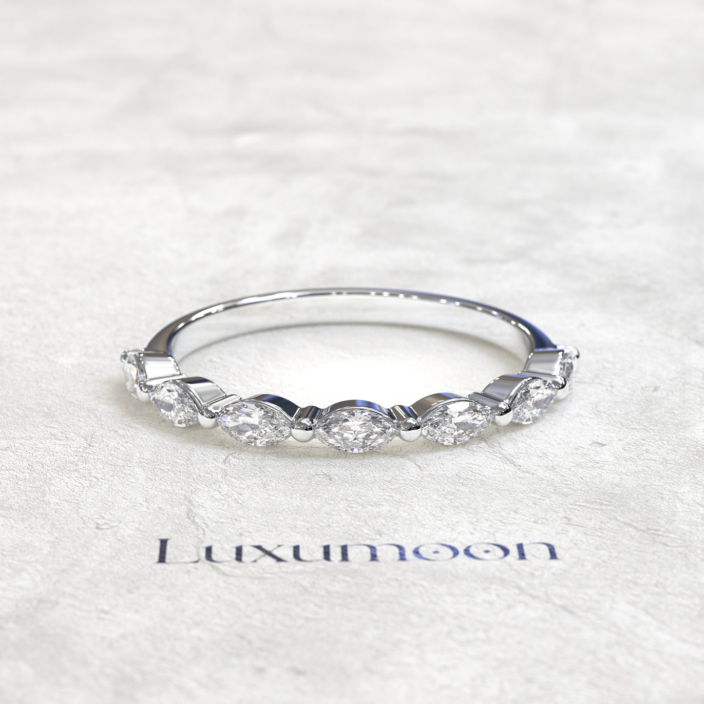 The Vespera – East Weast Connected Marquise Diamond Band