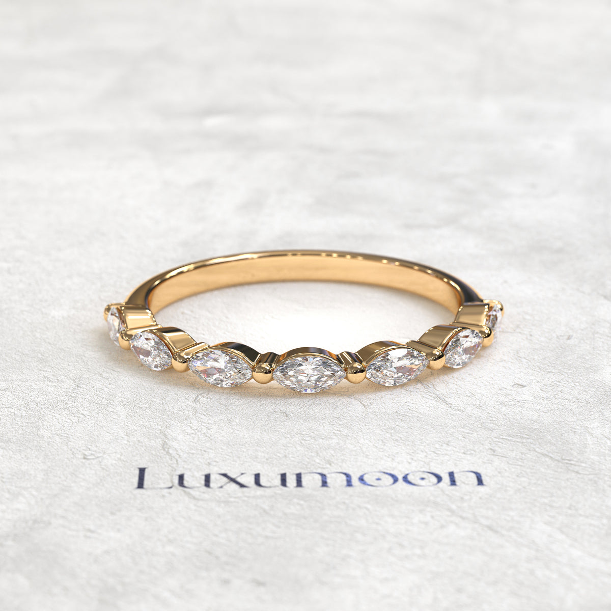 The Vespera – East Weast Connected Marquise Diamond Band