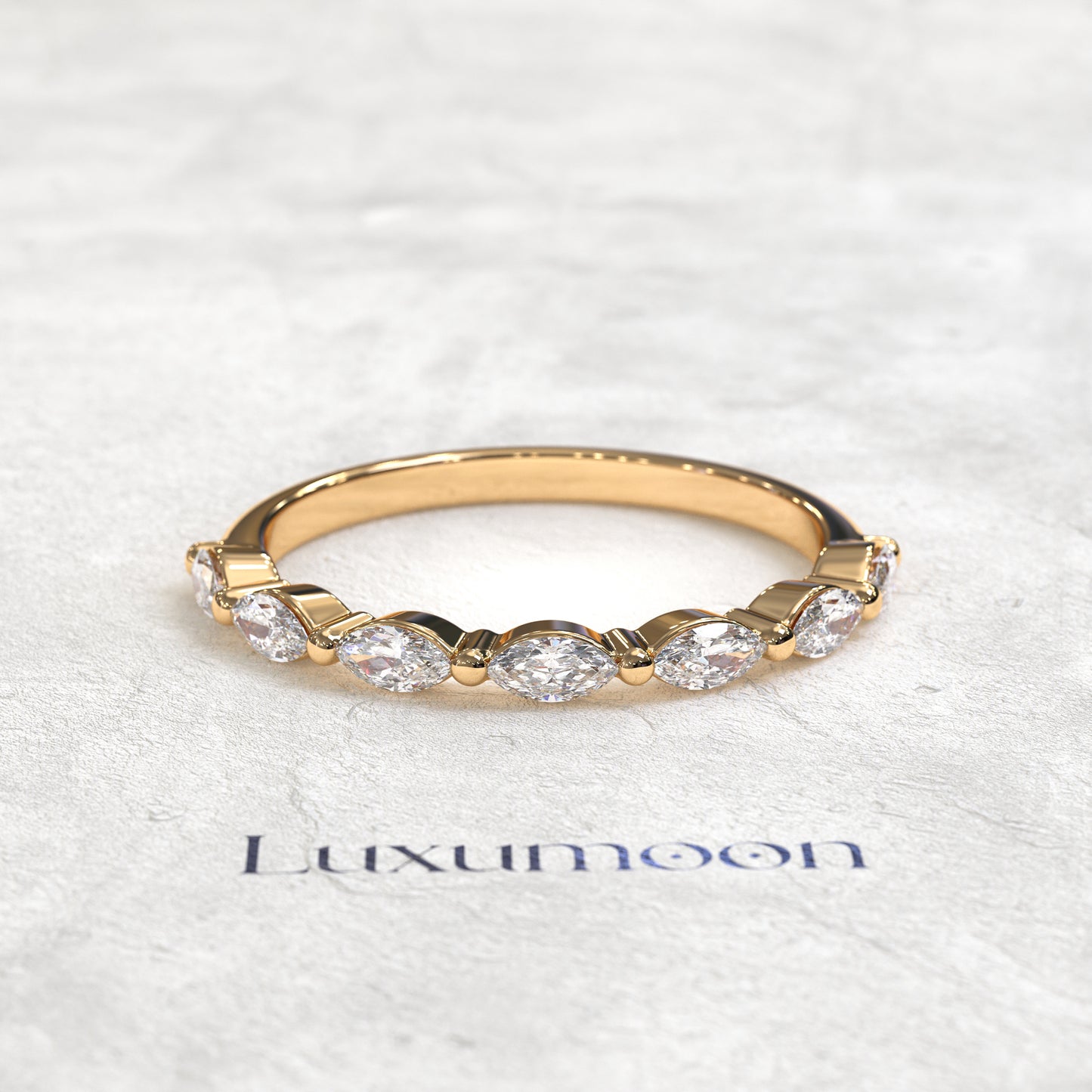 The Vespera – East Weast Connected Marquise Diamond Band