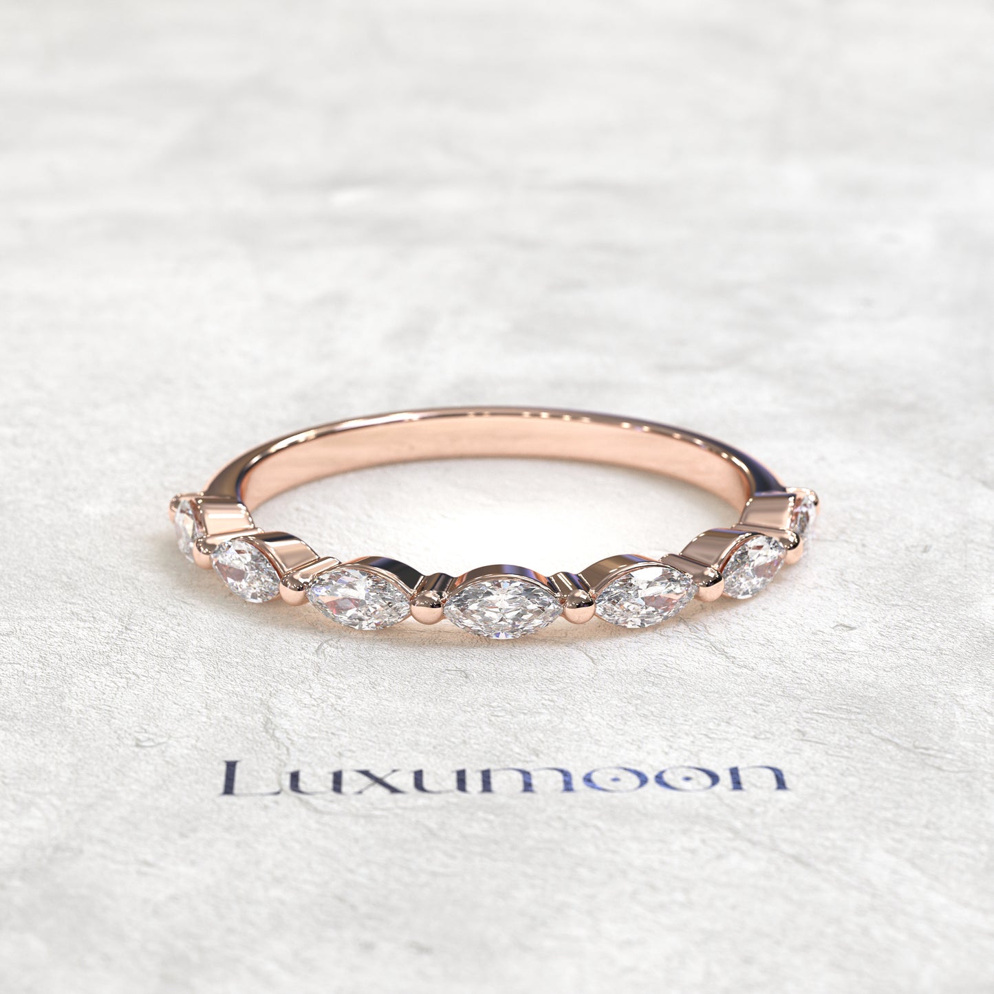 The Vespera – East Weast Connected Marquise Diamond Band