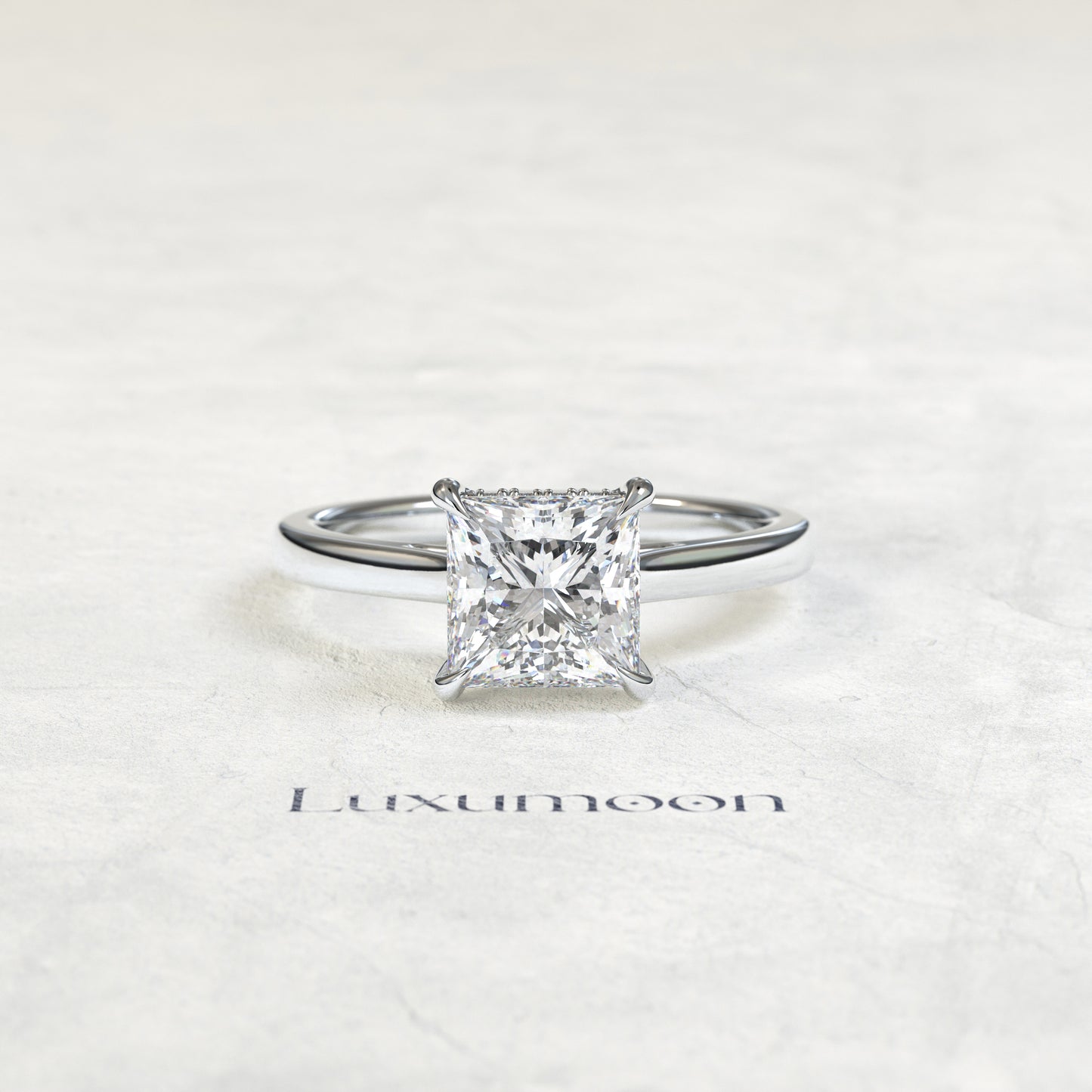 The Ulisse – 2 CT Princess Hidden Halo Solitaire Ring