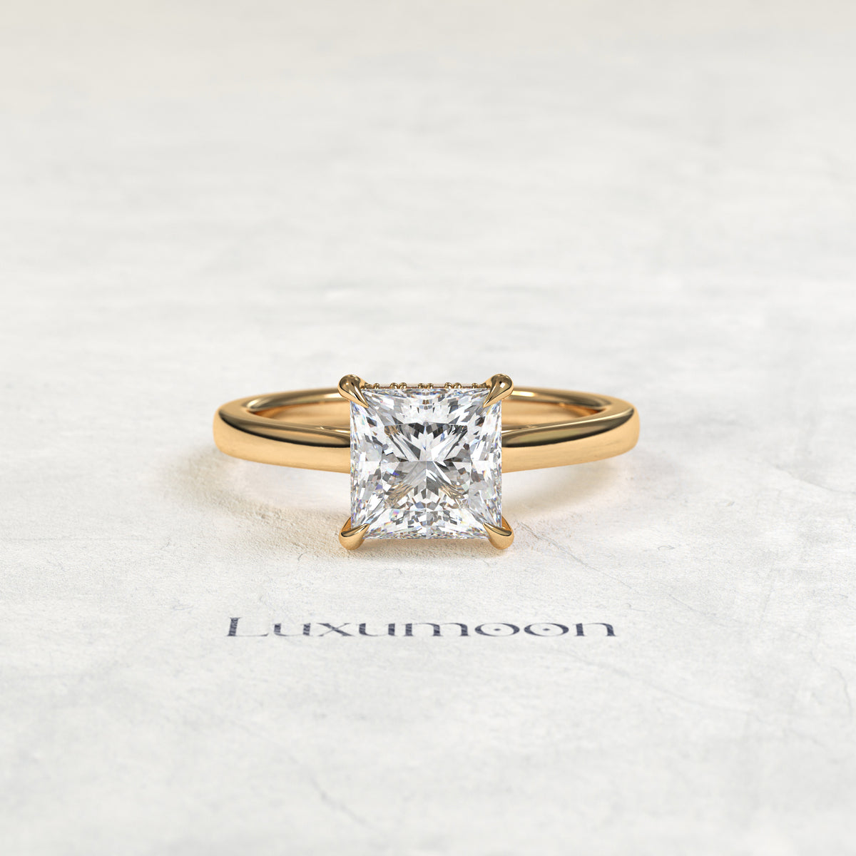 The Ulisse – 2 CT Princess Hidden Halo Solitaire Ring