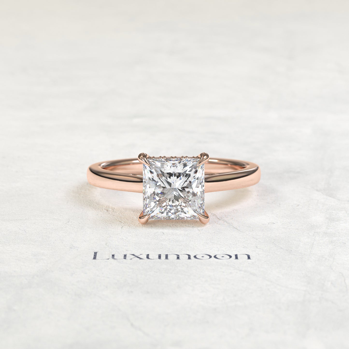 The Ulisse – 2 CT Princess Hidden Halo Solitaire Ring